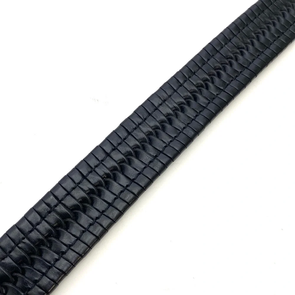 Lavemi Black Braided/Woven Leather Trouser Belt